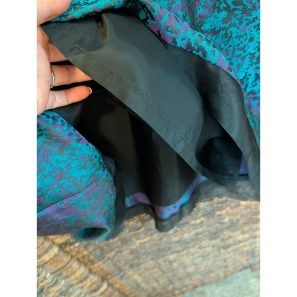 Ivy And Blu Maggy Boutique Silk Brocade Fit & Flare Dress Sheer Panels Wedding - Picture 7 of 9